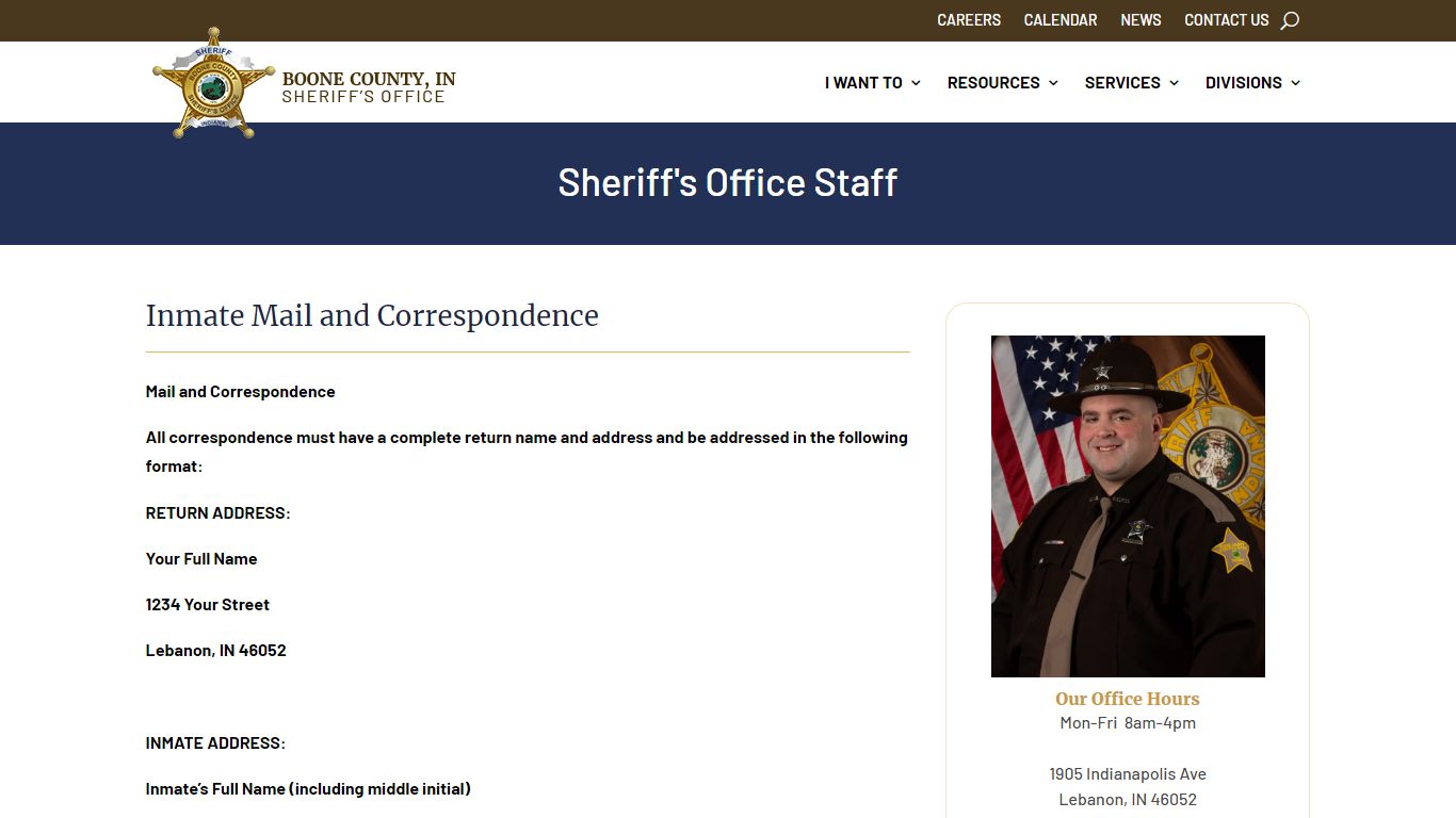 Corrections-Inmate Mail and Correspondence - Boone County ...